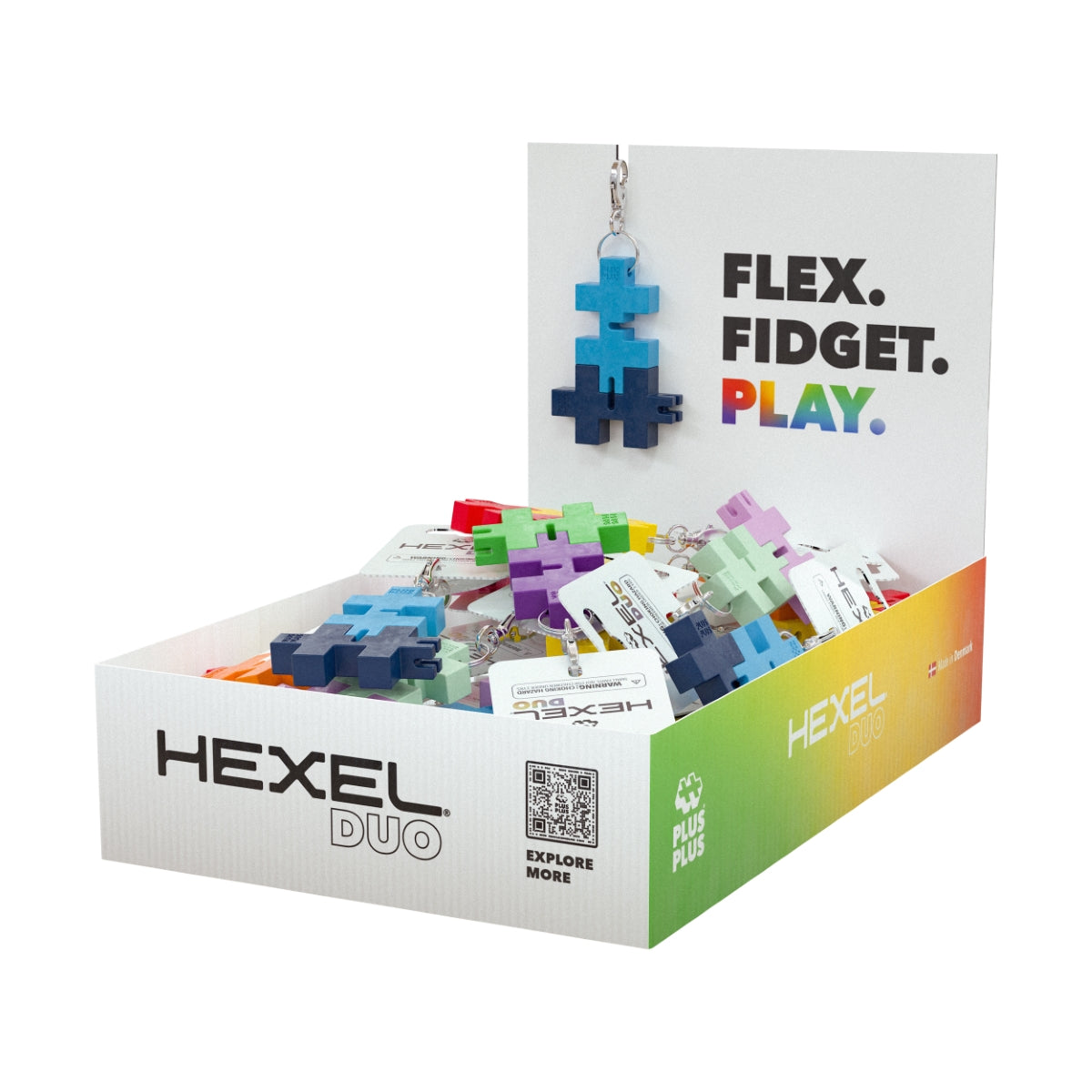 Plus Plus HEXEL DUO raktų pakabukas, mėtinė/violetinė