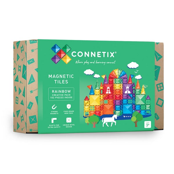 Connetix 102 daliu magnetinis konstruktorius - Rainbow creative pack Lavinamieji Zaislai
