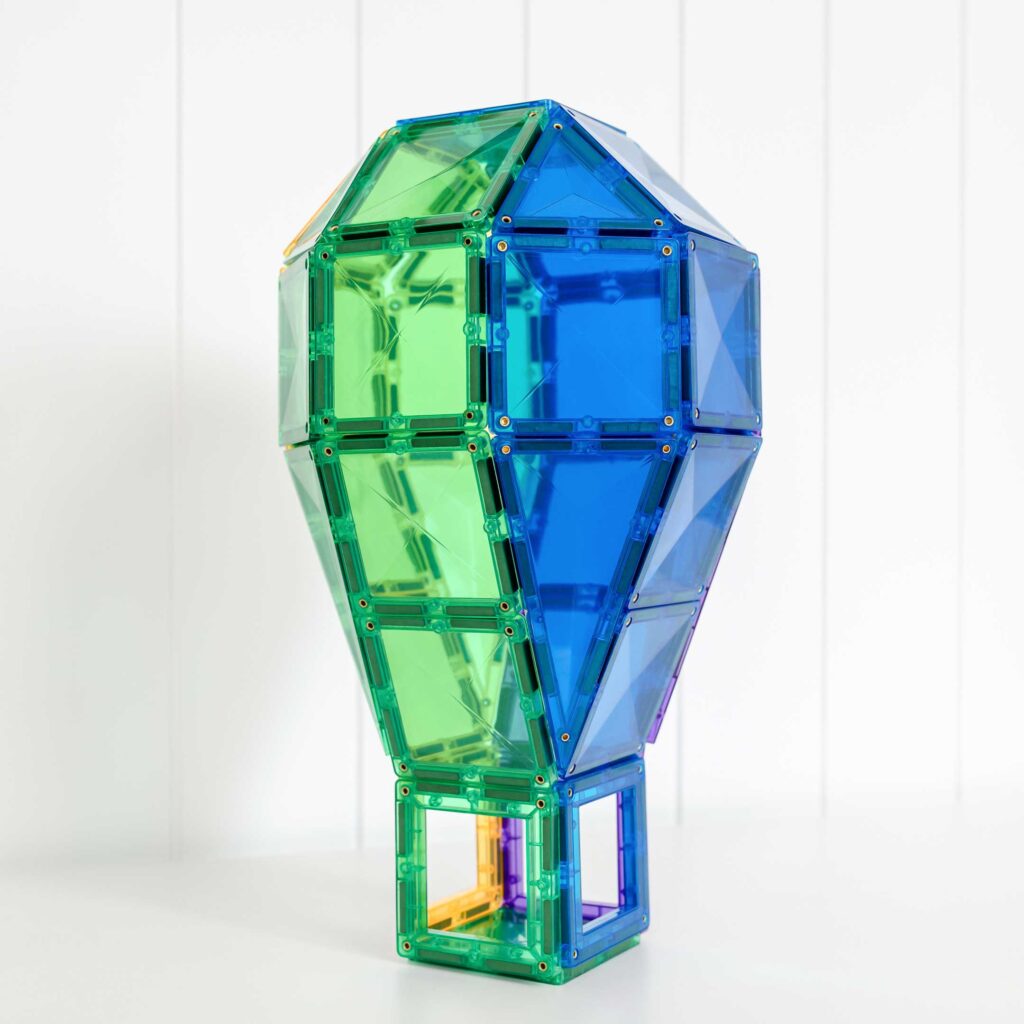 Connetix 102 daliu magnetinis konstruktorius - Rainbow creative pack Lavinamieji Zaislai air baloon builted