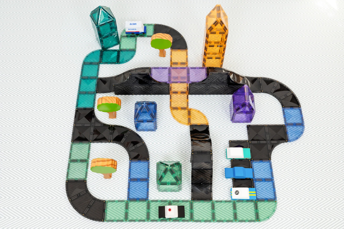 Connetix 16 daliu magnetinis konstruktorius - Ramps & Intersections Lavinamieji Zaislai full track