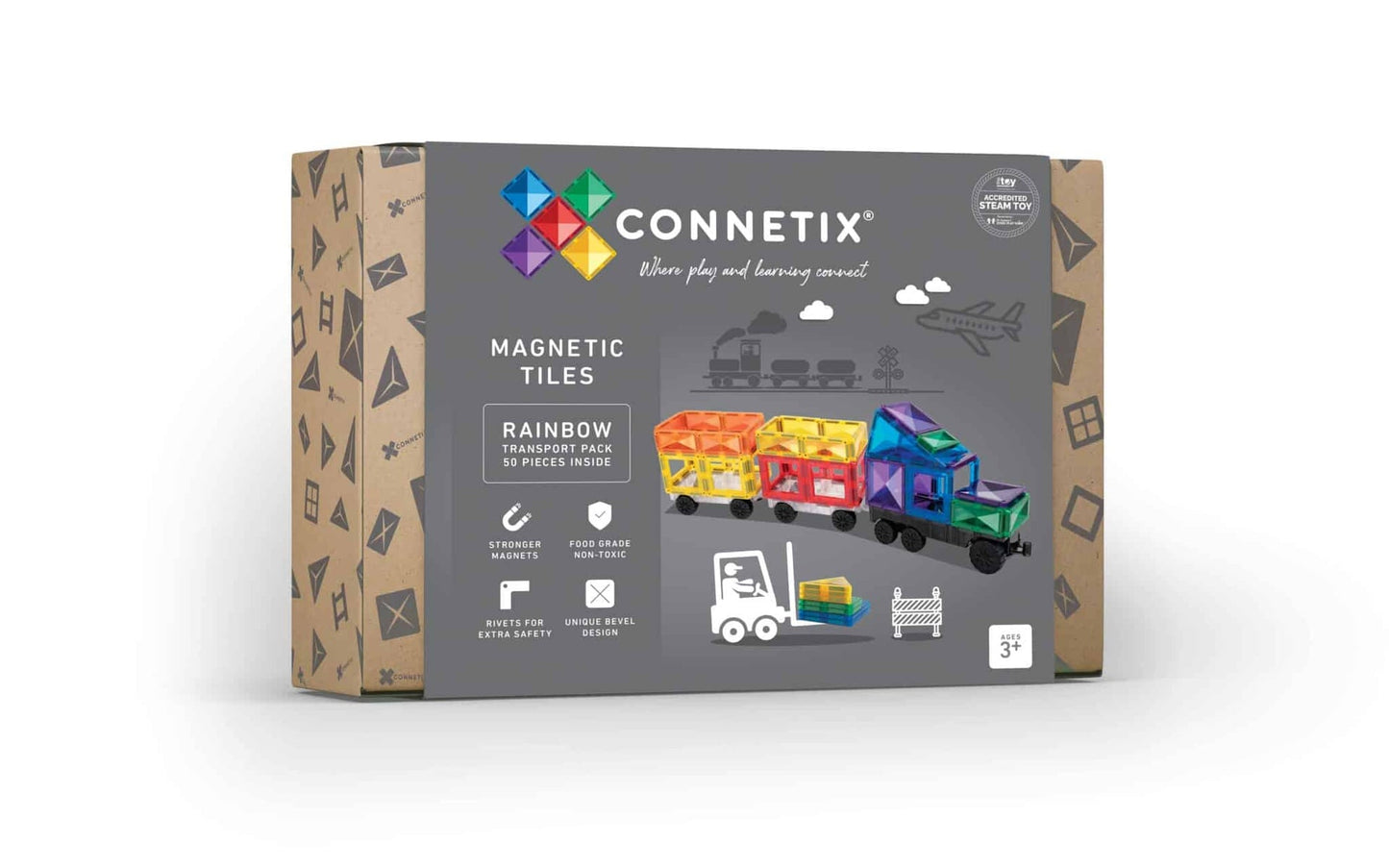 Connetix 50 daliu magnetinis konstruktorius - Transport pack Lavinamieji Zaislai
