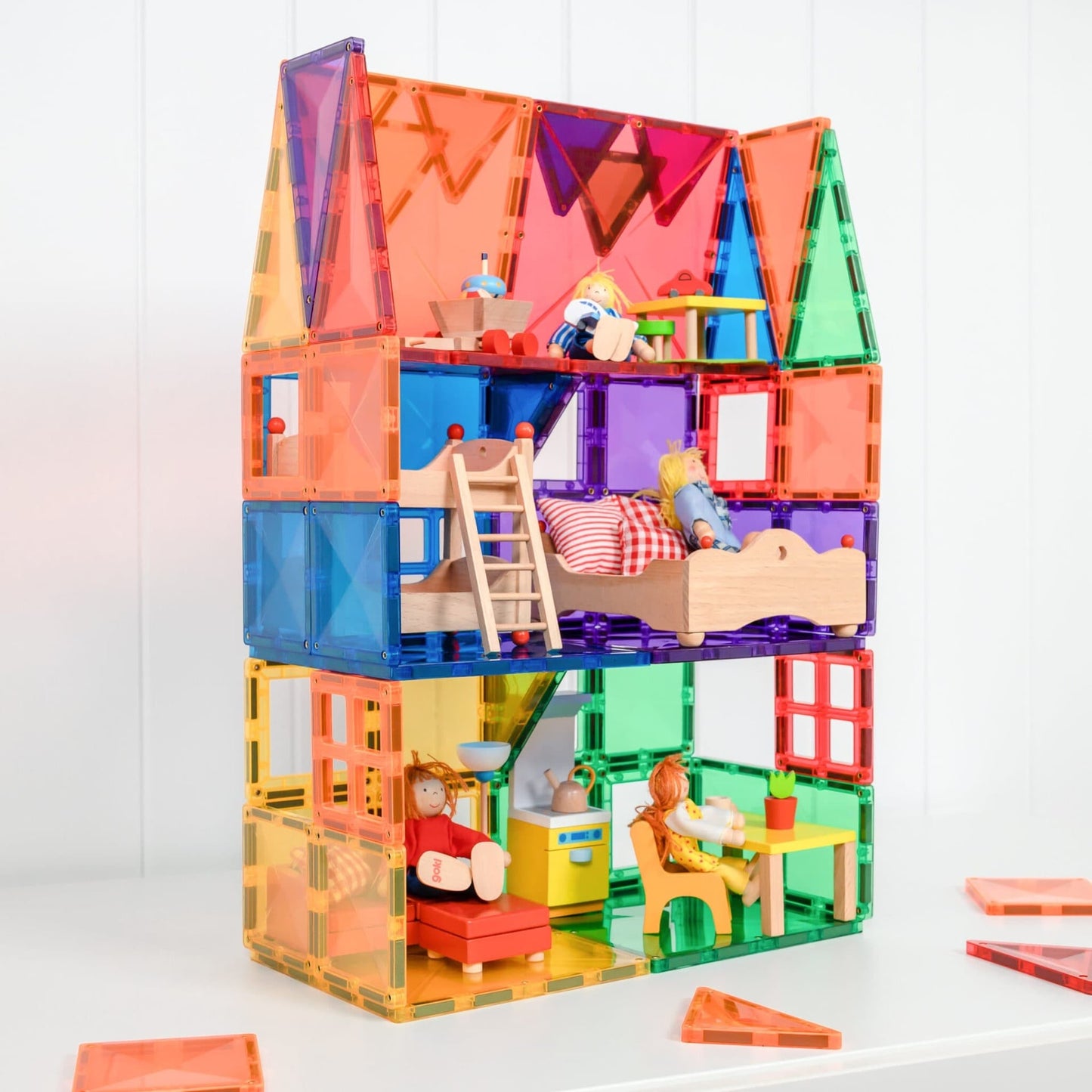 Connetix 60 daliu magnetinis konstruktorius - Starter pack Lavinamieji Zaislai playing with dolls