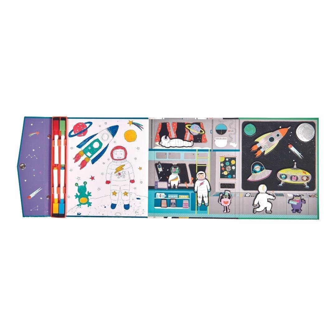 Floss&Rock Kosmosas 4 in 1 Magnetinis zaidimas delione markeriai piesimas edukaciniai zaislai lavinamieji zaislai full