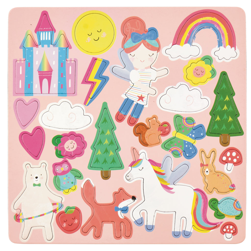 Floss&Rock Vaivorykstes feja Magnetinis zaidimas 4 in 1 edukaciniai zaislai lavinamieji zaislai figures game cutout