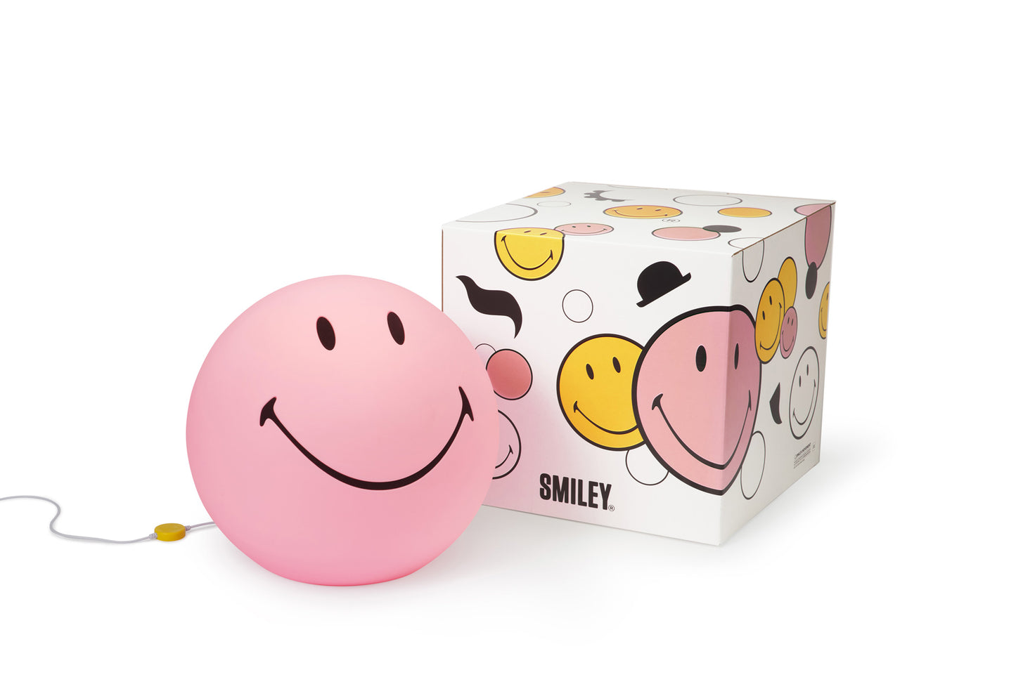 Mr Maria Smiley Pink XL naktinė lempa - vaikiškas šviestuvas