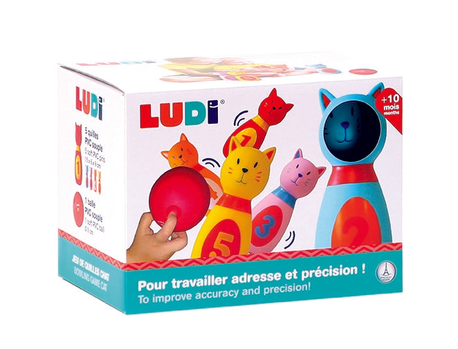 LUDI Katinukai boulingo rinkinys zaislas smulkiajai motorikai lavinti packed