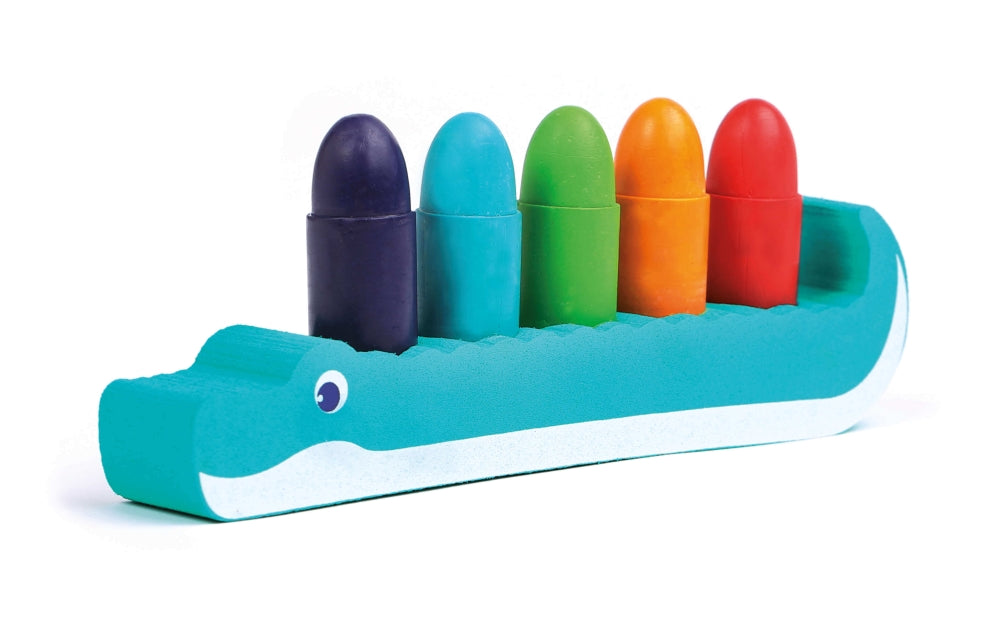LUDI Kreideles su krokodilu vonios zaislas piesimo priemones set