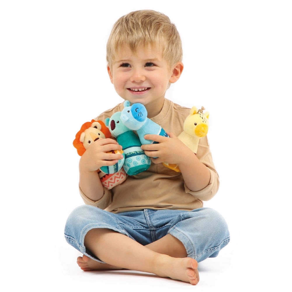 LUDI Medziaginis boulingas Gyvunai - zaislas smulkiajai motorikai lavinti lavinamieji zaislai kid playing smiling