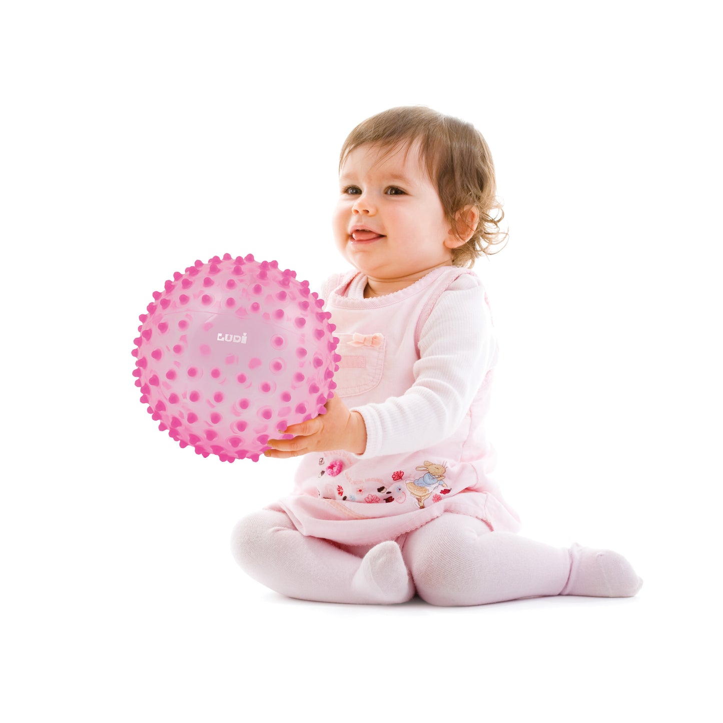 LUDI Rozinis Sensorinis kamuolys mankstai ir lavinimui 20 cm kid playing sensoriniai kamuoliai masazui