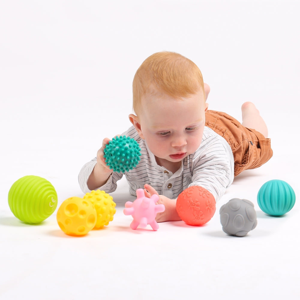 LUDI Sensoriniai kamuoliukai 8 vnt rinkinys kudikiams kid playing sensoriniai kamuoliukai