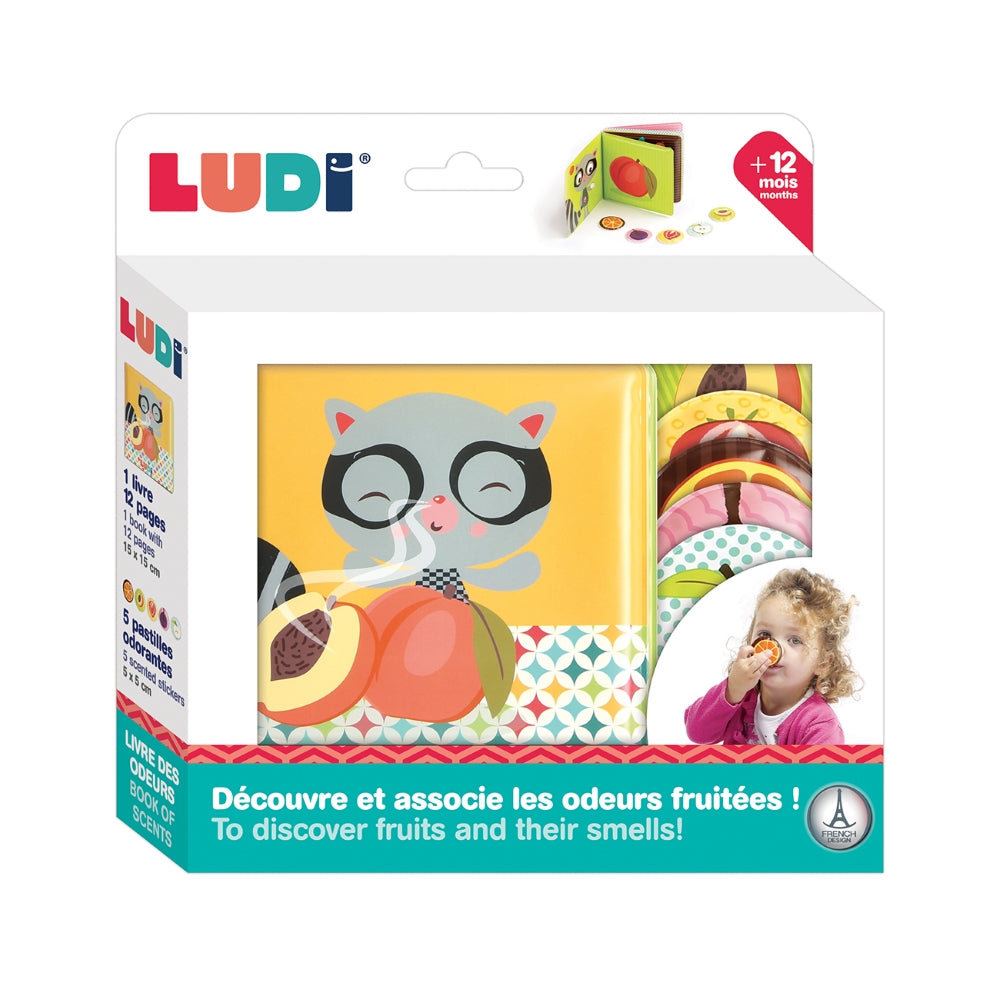 LUDI Vaisiai Kvepianti knyga Sensorinis zaislas smulkiajai motorikai lavinti sensoriniai zaislai smulkiajai motorikai lavinti packed