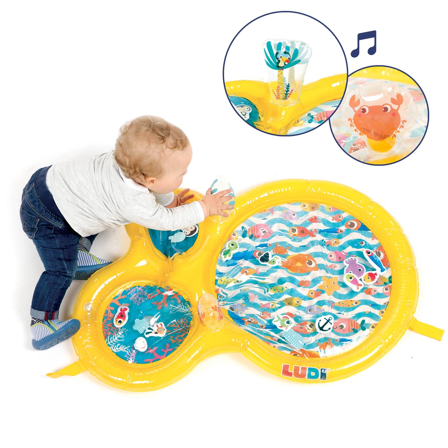 LUDI pripuciamas vandens kilimelis kudikiui - lavinamasis kilimelis kid playing with features