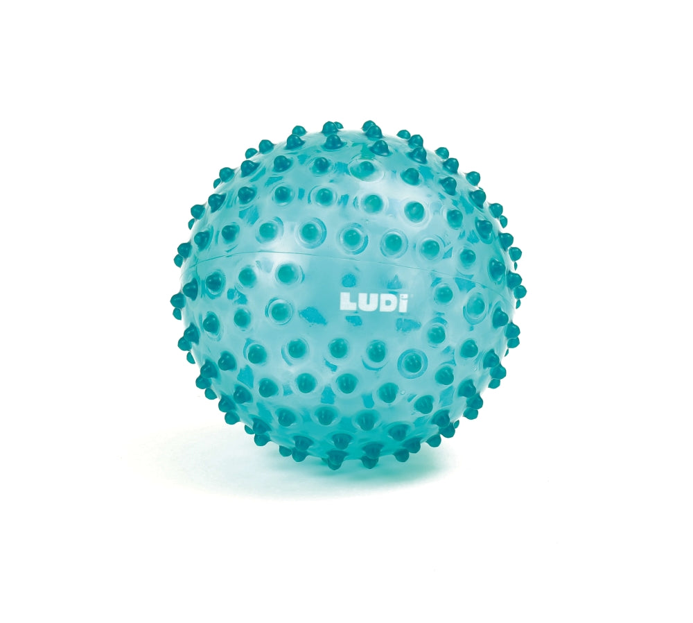 LUDI zalias Sensorinis kamuolys mankstai ir lavinimui 20 cm kamuolys masazui closeup