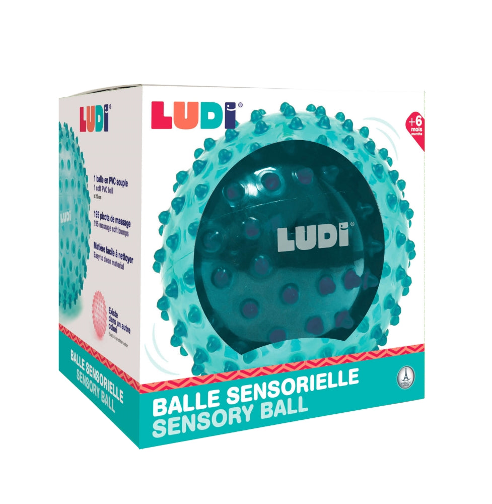 LUDI zalias Sensorinis kamuolys mankstai ir lavinimui 20 cm kamuolys masazui packed