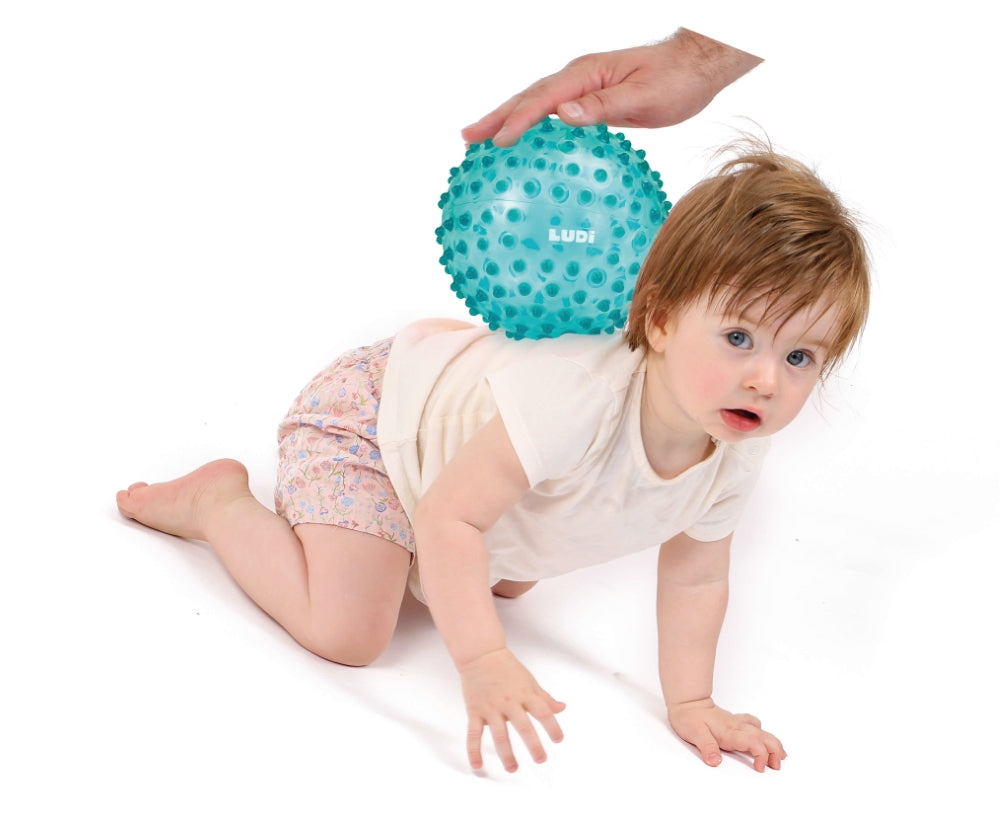 LUDI zalias Sensorinis kamuolys mankstai ir lavinimui 20 cm kid playing kamuolys masazui