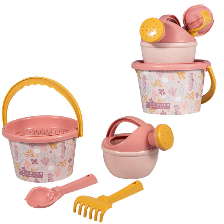 Little Dutch Papludimio zaislai Ocean Dreams Pink 5 vnt rinkinys lauko zaislai vaikams full set