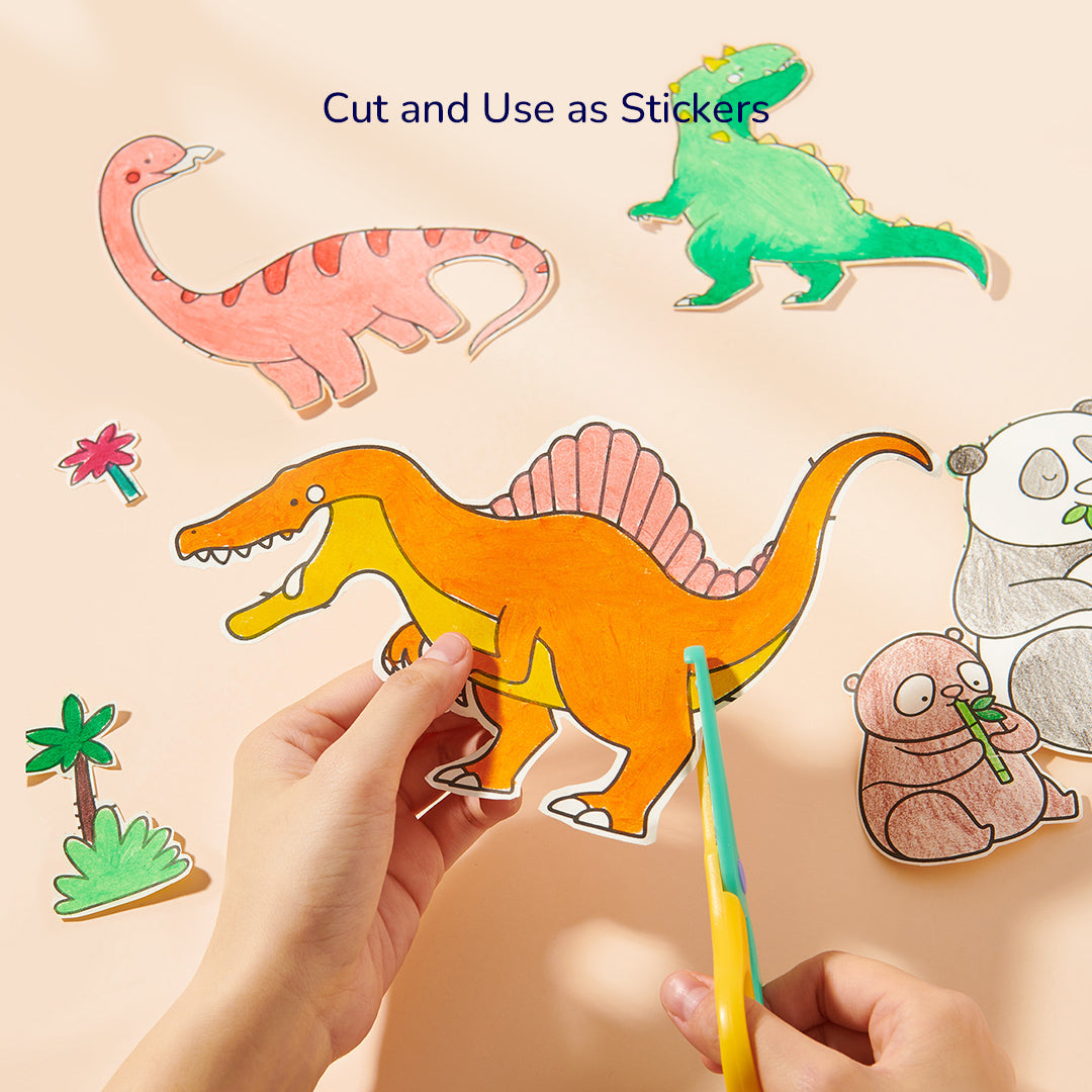 Mideer Magiskas zoologijos sodas spalvinimo rulonas kurybinis rinkinys vaikams kid cuting sticker