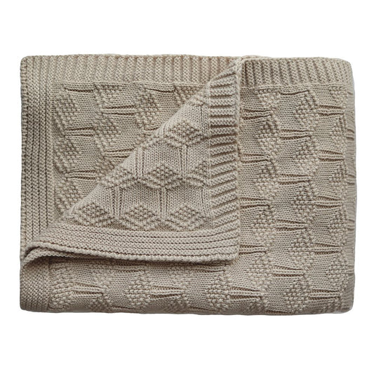 Mushie megztas pledukas kudikiui Honeycomb Beige