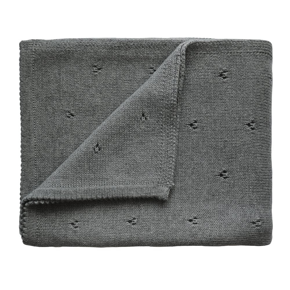 Mushie megztas pledukas kudikiui Pointelle Gray Melange