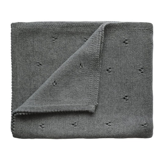 Mushie megztas pledukas kudikiui Pointelle Gray Melange