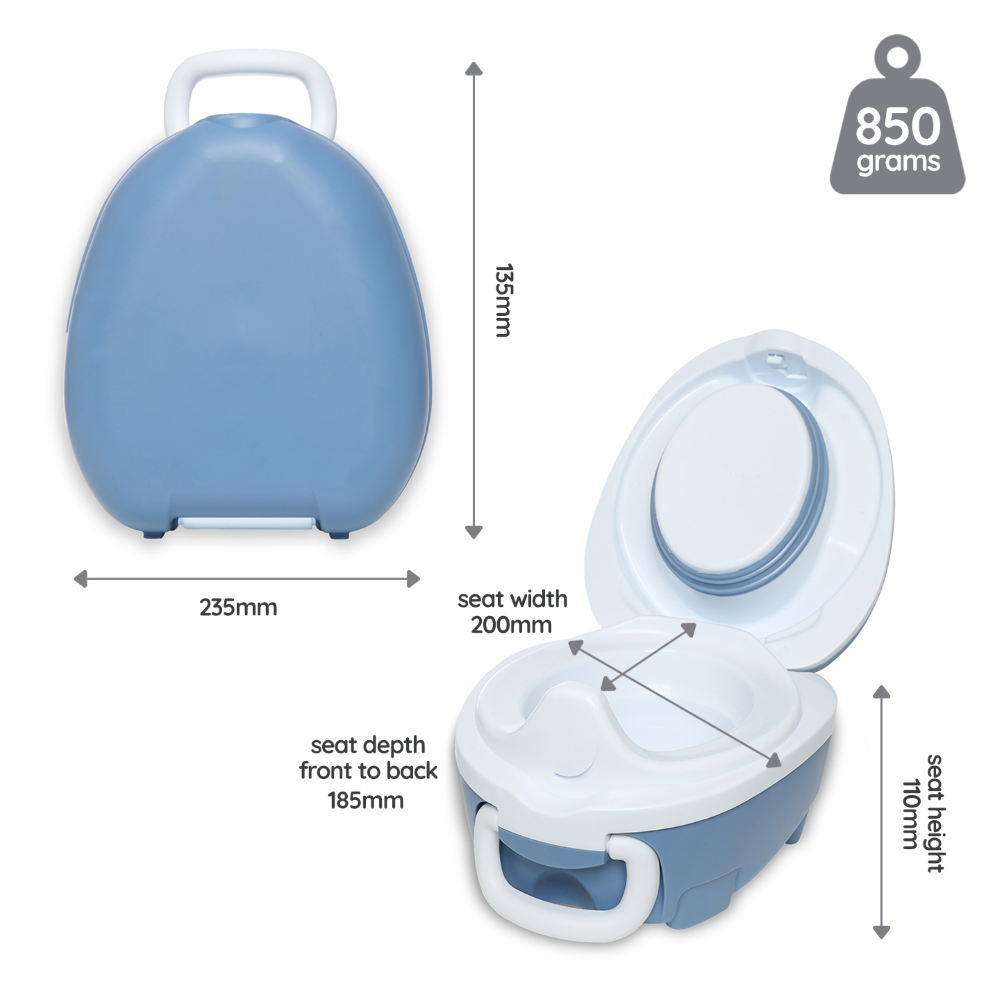 My Carry Potty Melynas pastelinis kelioninis naktipuodis nesiojamas naktipuodis vaikams features