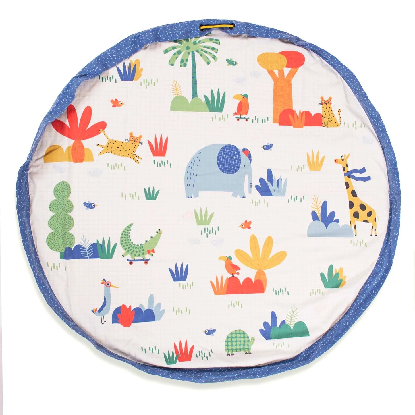 Play&Go Moulin Roty dvipusis lavinamasis kilimelis ir zaislu krepsys zaidimu kilimelis animals