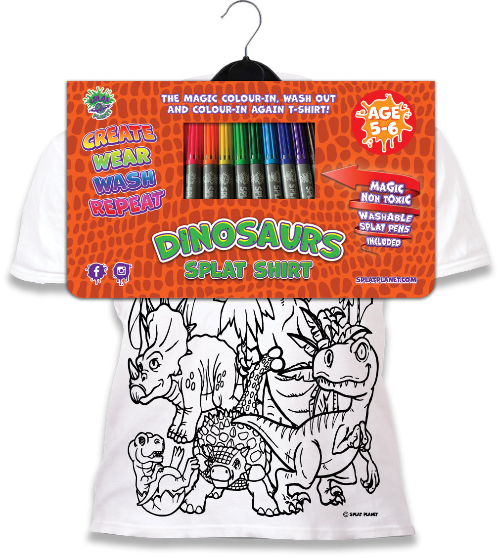 Splat Planet marskineliai su flomasteriais Dinozaurai set