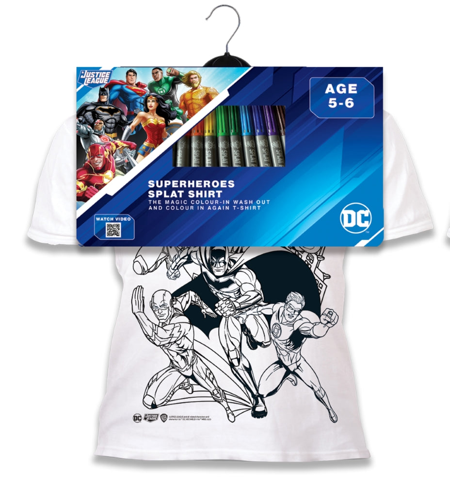 Splat Planet marskineliai su flomasteriais Justice League set
