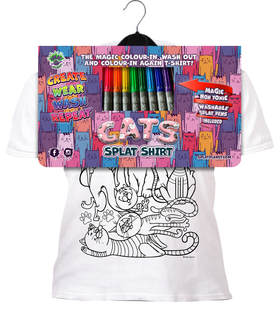 Splat Planet marskineliai su flomasteriais Katineliai set