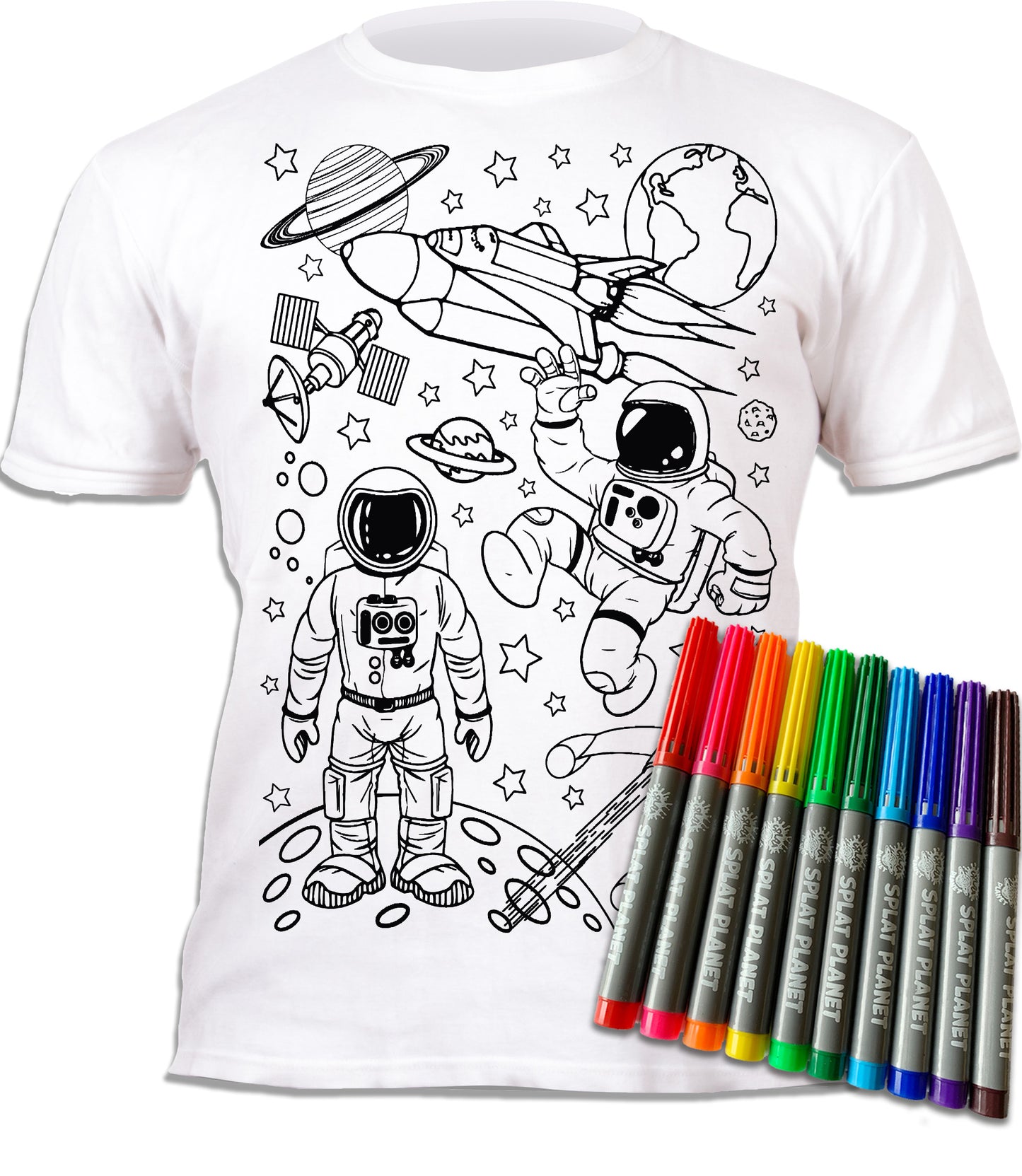Splat Planet marskineliai su flomasteriais Kosmosas