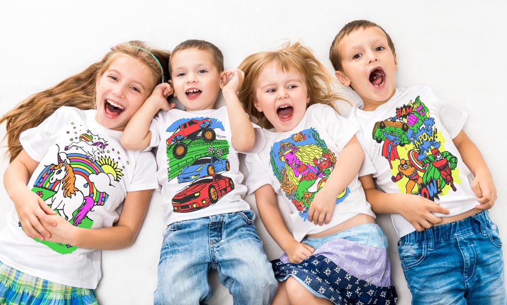 Splat Planet marskineliai su flomasteriais Super herojai kids