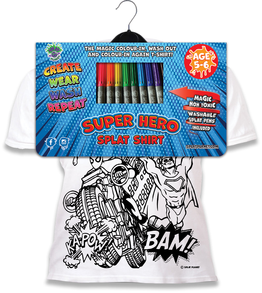 Splat Planet marskineliai su flomasteriais Super herojai set