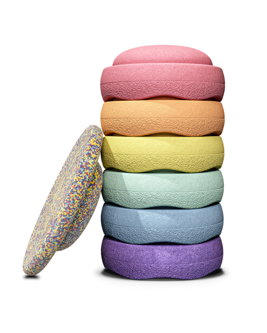 Stapelstein Rainbow Set pastel balansavimo laipteliai