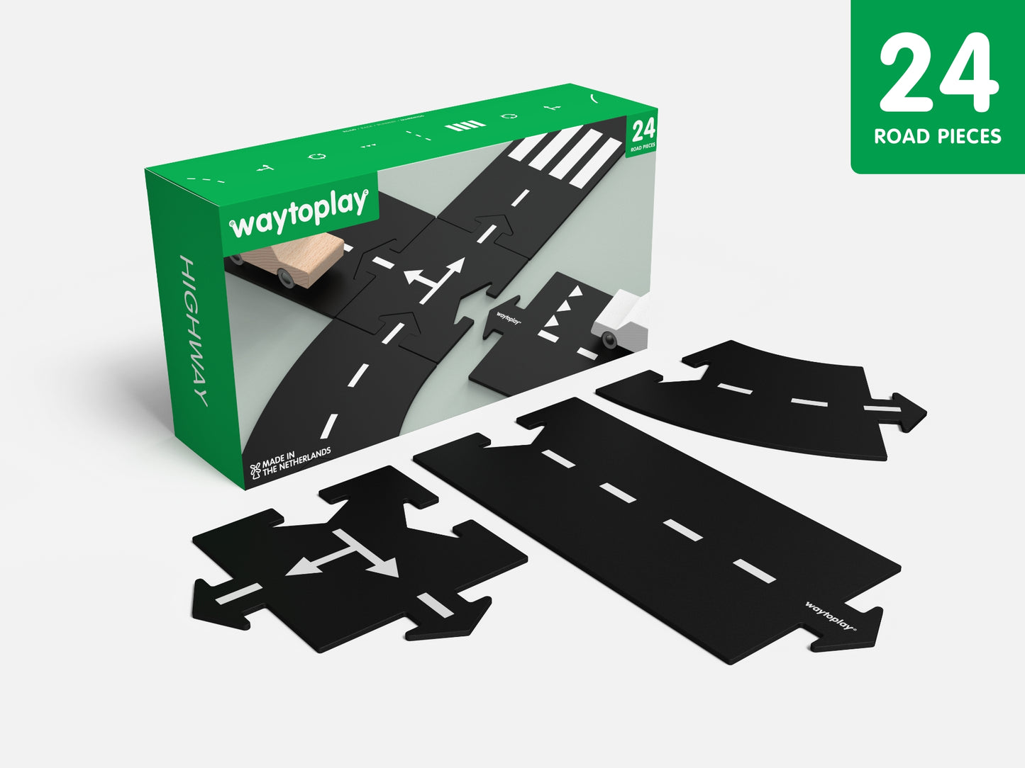 WayToPlay Highway masinu trasa automobiliu trasa vaikams lavinamieji zaislai