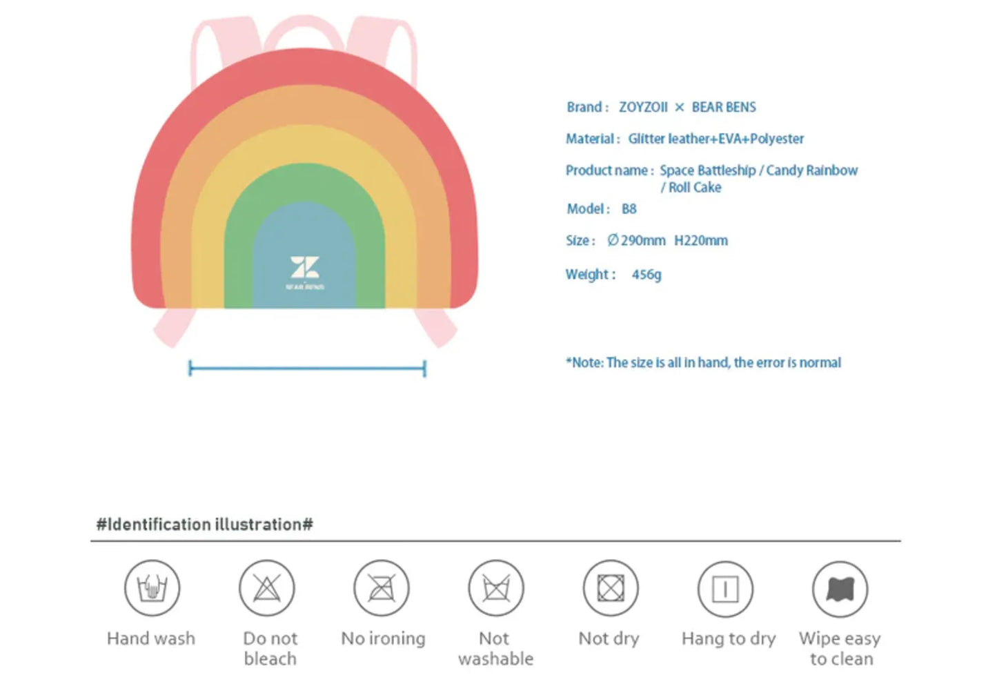 Zoyzoii vaikiska kuprine Rainbow kuprines mergaitems aikiskos kuprines darzelinukams maziems vaikams specs zoyzoii