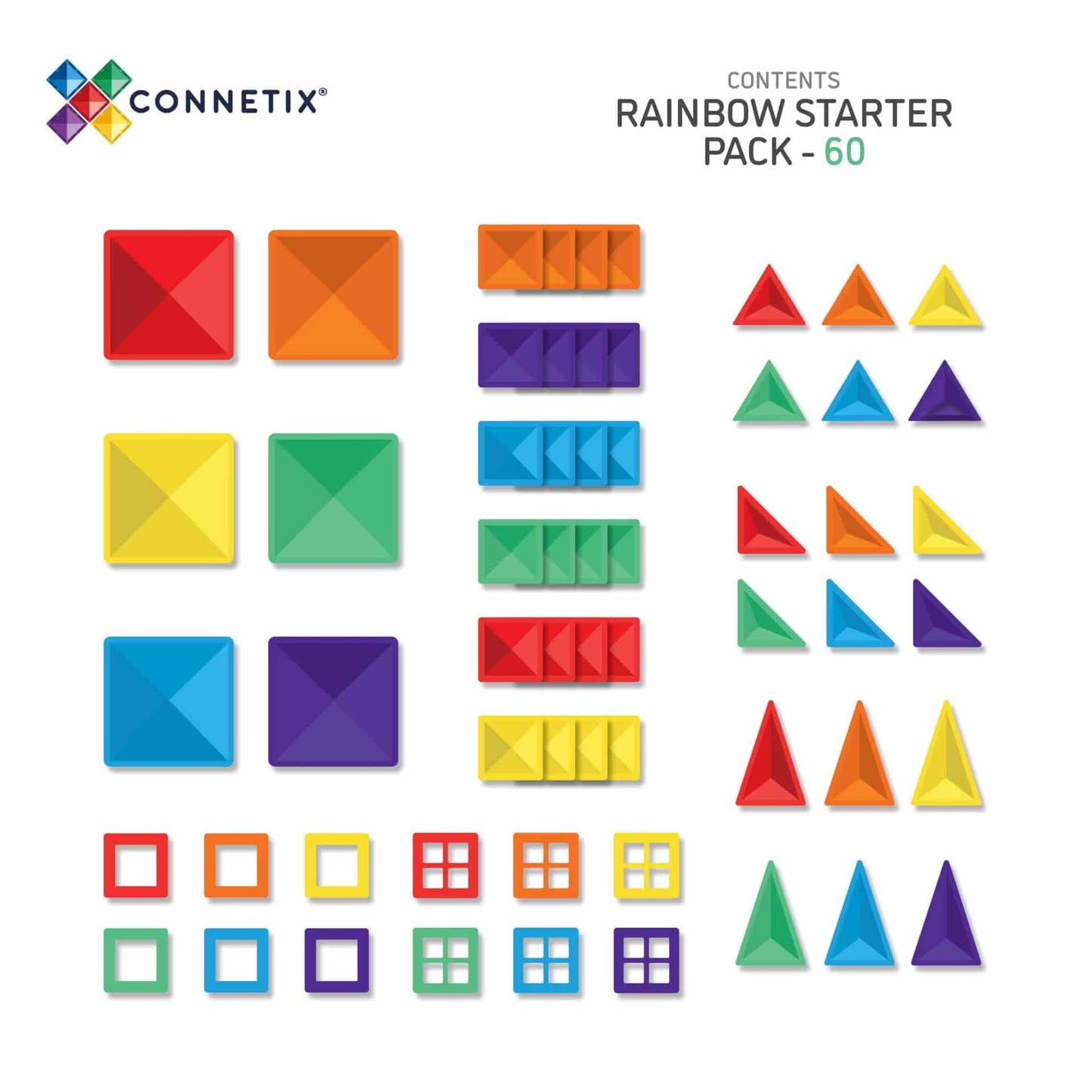 Connetix 60 dalių magnetinis konstruktorius - Starter pack