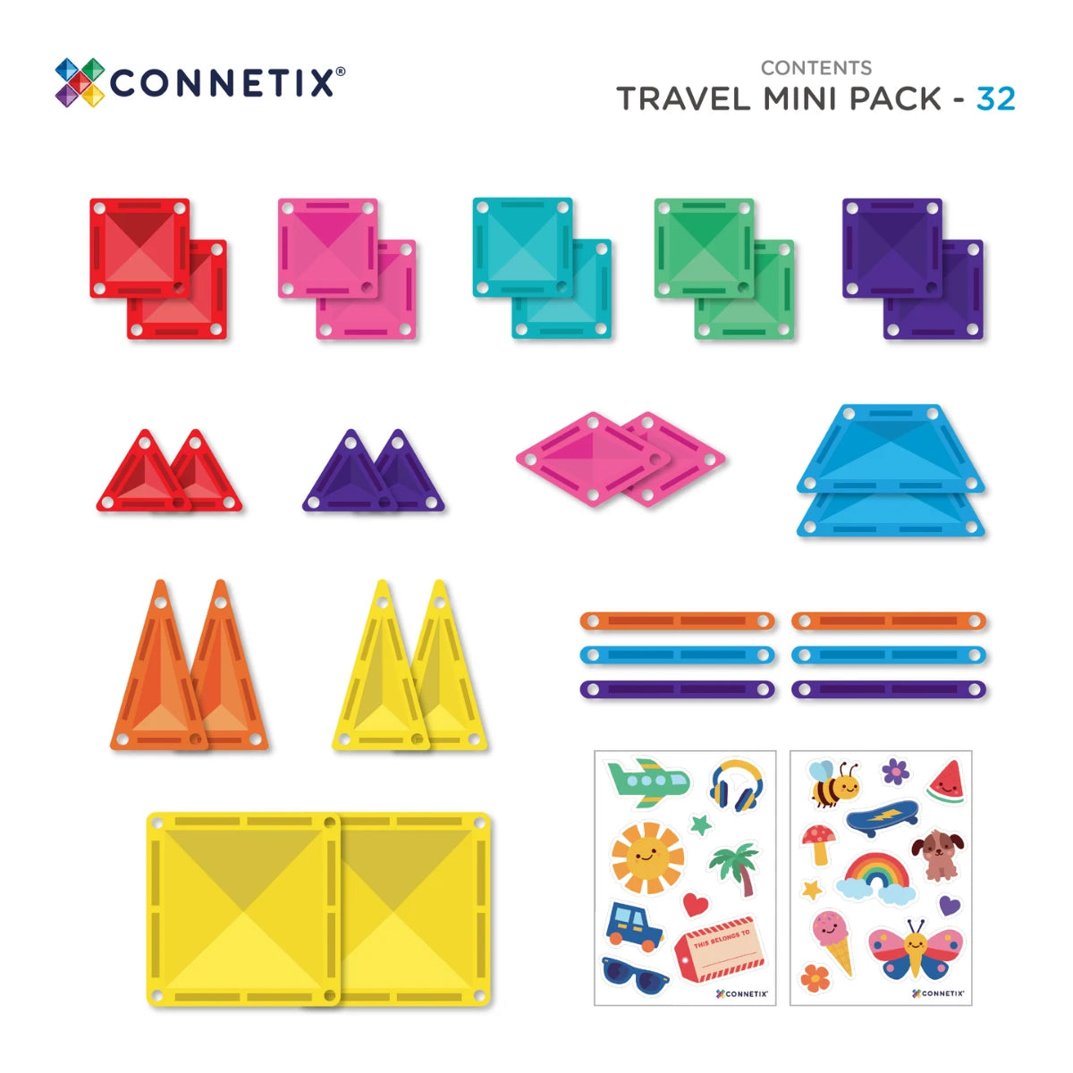 Connetix 32 dalių mini magnetinis konstruktorius - Travel pack