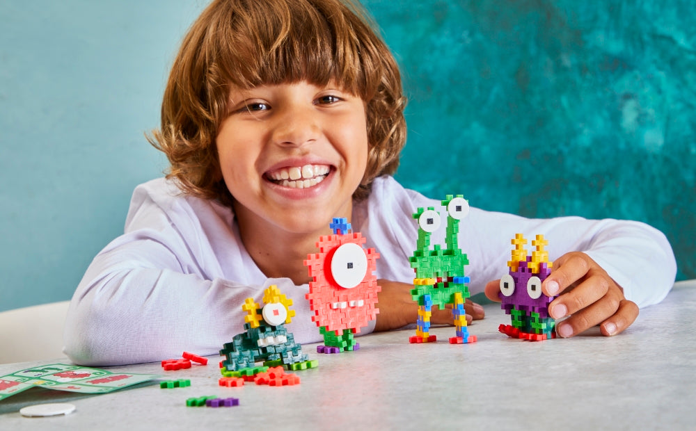 plus plus konstruktorius monstriukas zalias edukaciniai zaislai child playing lavinamieji zaislai