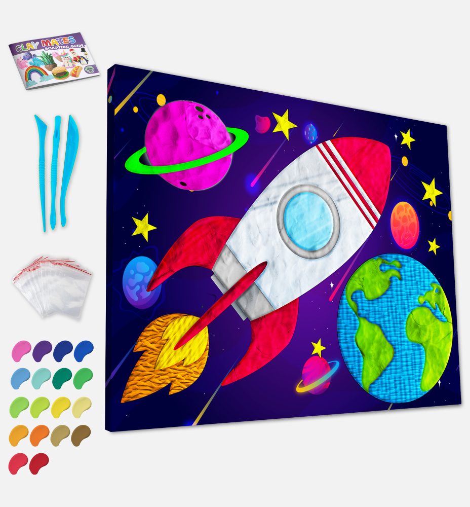 Splat Planet paveikslas iš modelino, Kosmosas 30x40cm