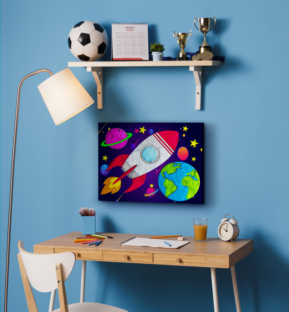 Splat Planet paveikslas iš modelino, Kosmosas 30x40cm