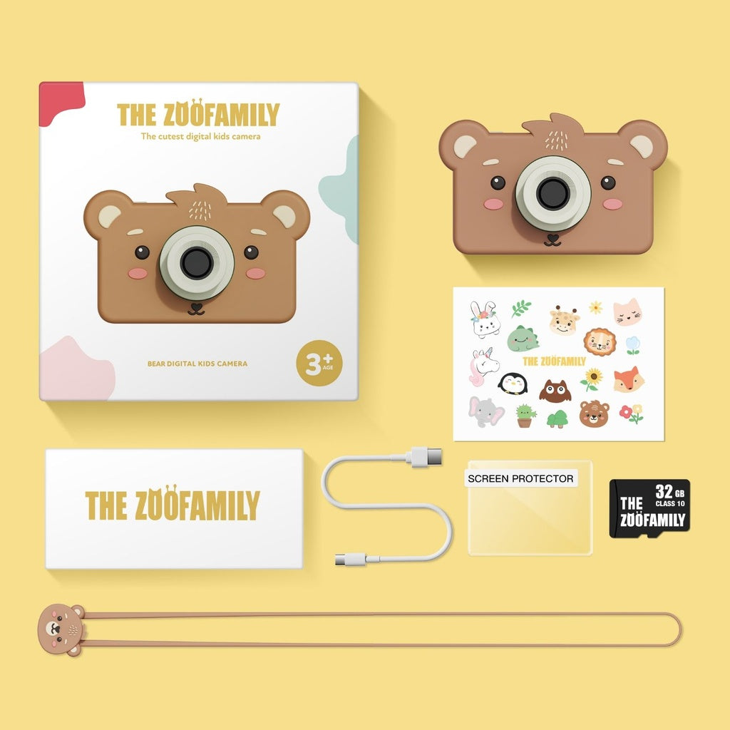 zoofamily zoo friends bear vaikiskas fotoaparatas full set
