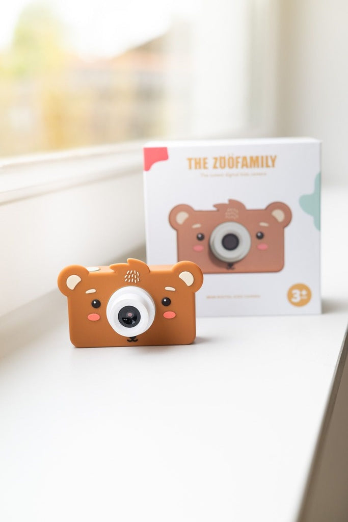 zoofamily zoo friends bear vaikiskas fotoaparatas placed