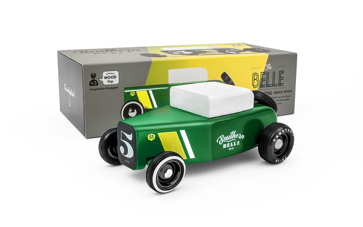 CandyLab Belle zalias medinis automobilis mediniai zaisai