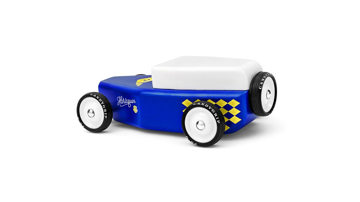 CandyLab HARLEQUIN melynas medinis automobilis mediniai zaisai interaktyvus zaislai