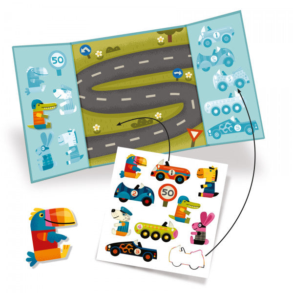Daugkartiniai lipdukai Djeco Automobiliai uzduotys vaikams sample how to