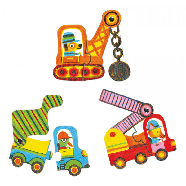 Djeco Automobiliai lavinamosios deliones vaikams trucks