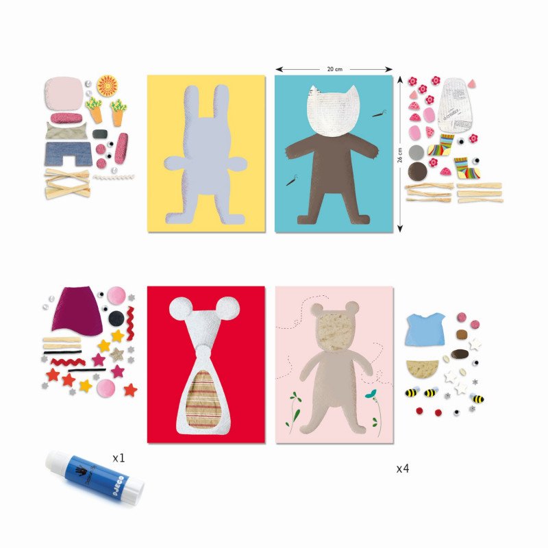 Kurybinis rinkinys Djeco Gyvunai uzduotys vaikams unpacked set