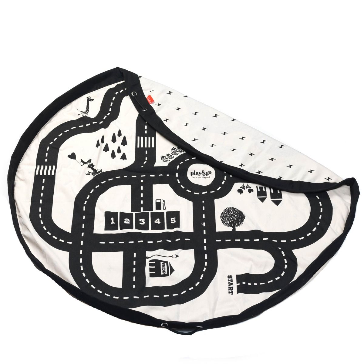 Play&Go Gatves dvipusis lavinamasis kilimelis ir zaislu krepsys zaidimu kilimelis