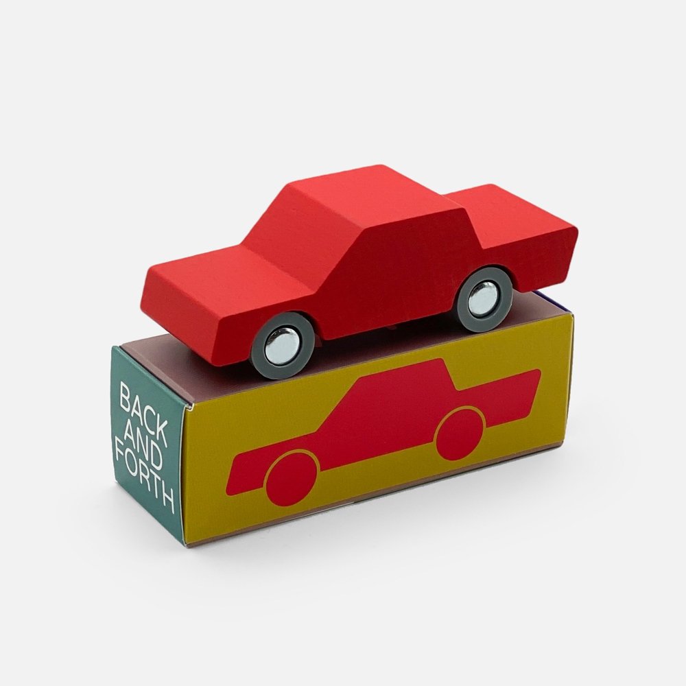 WayToPlay medine masinele raudona mediniai zaislai with packing