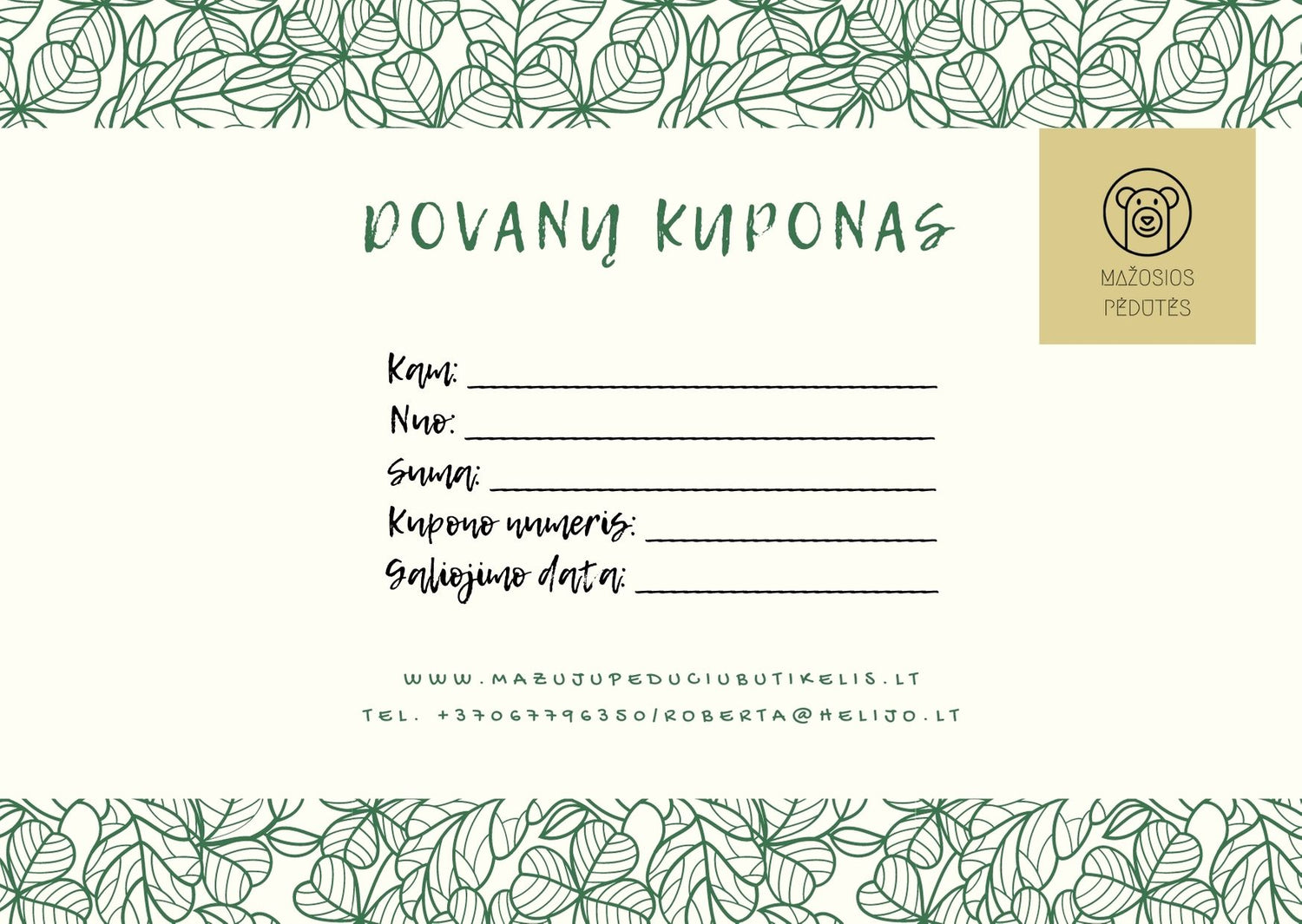 DOVANŲ KUPONAI